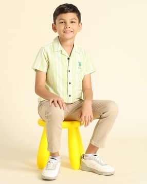 Boys Stripes Regular Fit Shirt-image-4