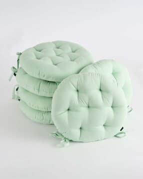 skanda fab Set of 6 Quilted Round Chair Cushions-picture-53