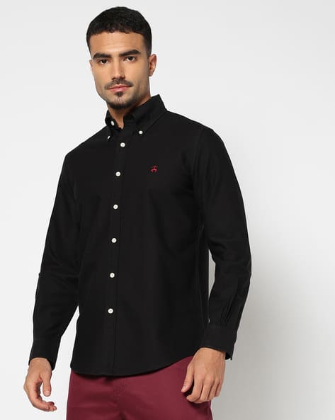 Mens Shirts Black Dress Shirt Button Down Collar Buy BROOKS