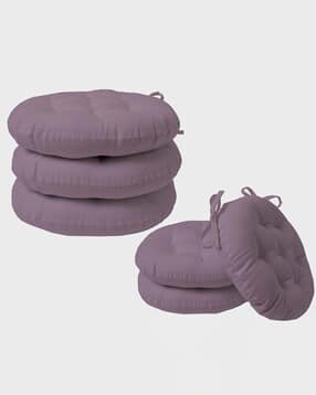 skanda fab Set of 6 Quilted Round Chair Cushions-picture-37