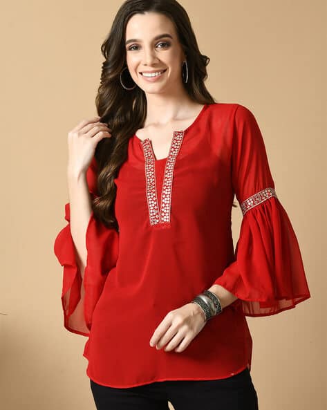 SVARAA Women Regular Fit Collar Top