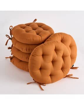 skanda fab Set of 6 Quilted Round Chair Cushions-picture-40