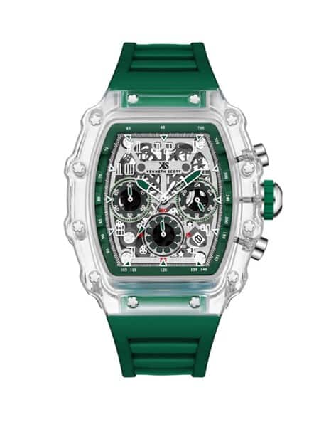 Kenneth Scott K25103-ZSHI Men Analogue Watch with Silicon Straps