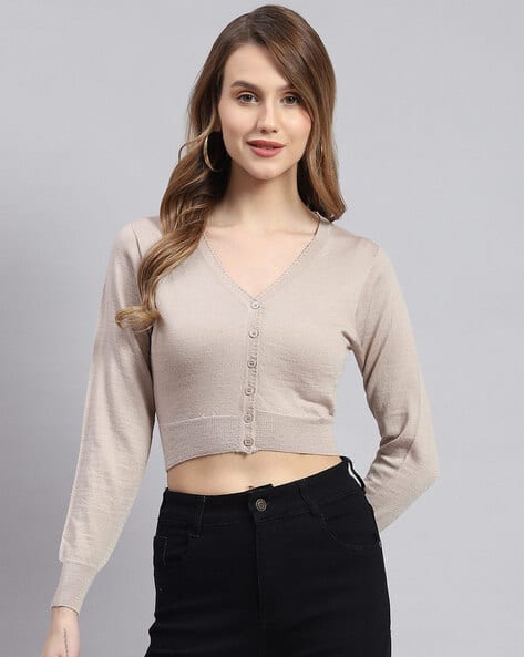 Buy Beige Sweaters Cardigans for Women by Monte Carlo Online