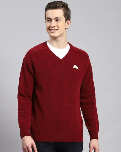 Men Regular Fit V-Neck Pullover