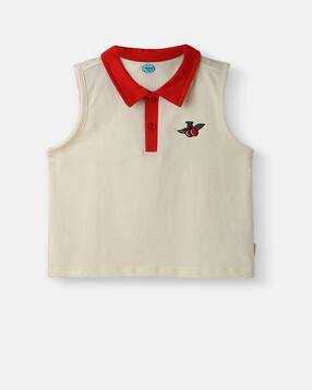 Girls Embroidered Regular Fit Polo T-Shirt-image-44