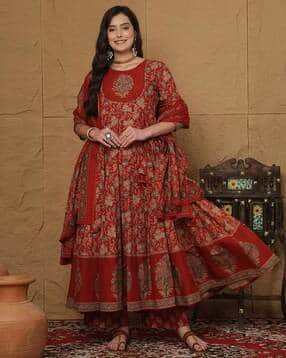 Women Floral Printed Anarkali Kurta Set-image-44