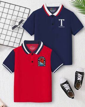 Pack of 2 Boy Regular Fit Polo T-Shirts