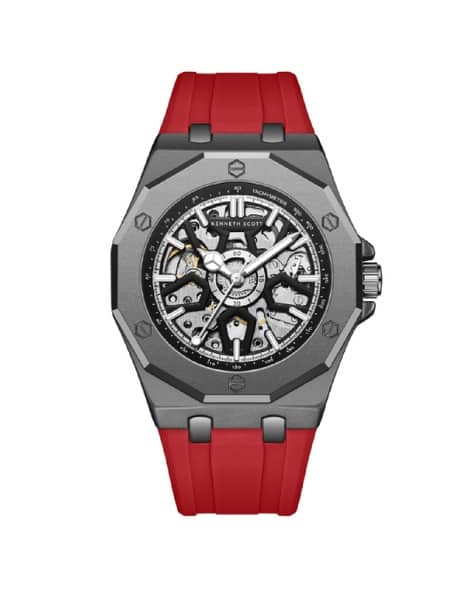 Mens watches st scott watch Buy Kenneth Scott Black Dial Stainless Steel Strap Analog Watch In Silver Qatar