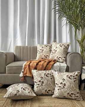 export house Set of 2 Floral Print Cushion Covers 16"x16"-picture-18