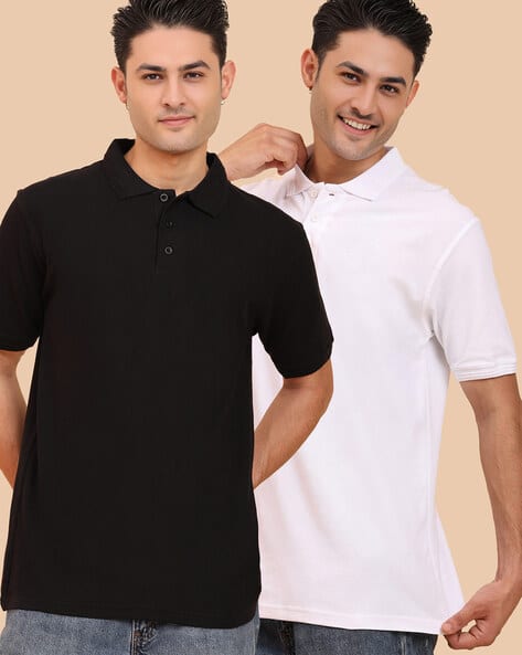 NEONOMAD Pack of 2 Men Regular Fit Polo T-Shirts