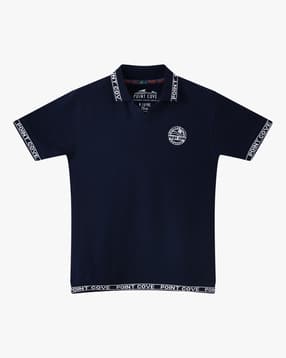 Boys Logo Embroidered Relaxed Fit Polo T-Shirt