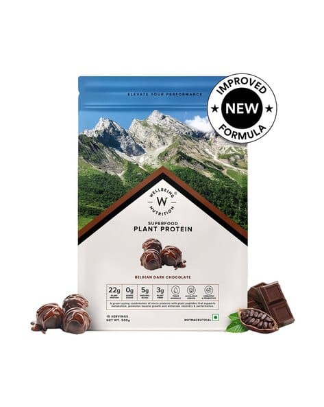 Wellbeing Nutrition Organic Vegan Protein Isolate 3B CFU Probiotics Belgian Dark Chocolate