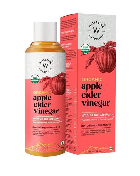 Wellbeing Nutrition Organic Apple Cider Vinegar Raw and Unfiltered for Appetite Control