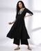FLARED KURTA WITH EMBROIDERY, BLACK, XL
