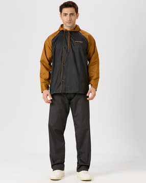 zeel Men Colourblock Relaxed Fit Raincoat -picture-25
