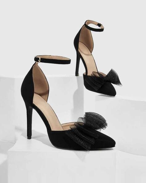 Buy Black Heeled Sandals for Women by ALLEYSTRAP Online