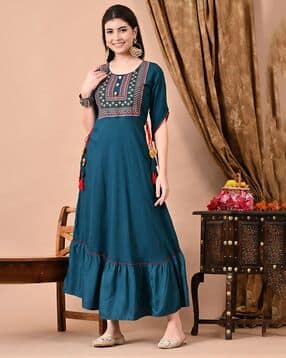 ftdiva Women Embroidered Gown Dress-picture-48