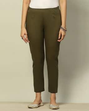 Women Mid-Rise Pants with Elasticated Waist-image-10