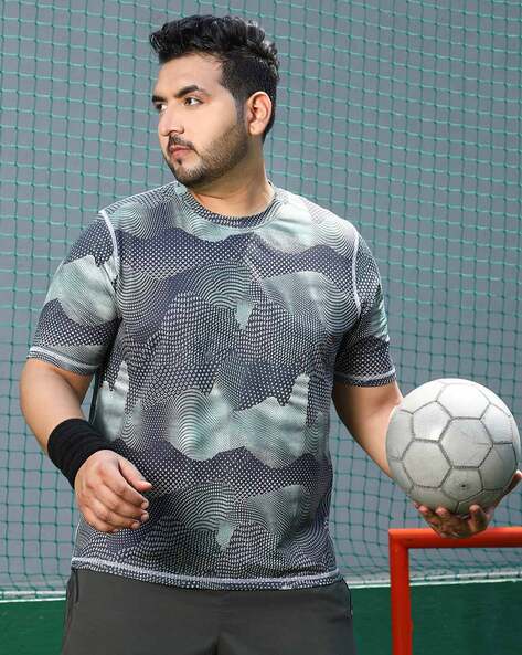 Instafab Plus Men Graphic Print Relaxed Fit Crew-Neck Plus Size T-Shirt