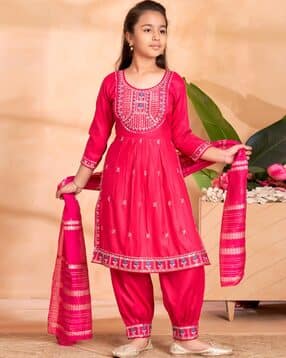 aarika girls ethnic Girls Embroidery Kurta with Bottomwear-picture-52