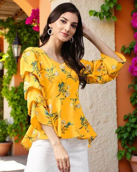 Buy Yellow Tops for Women by Zima Leto Online