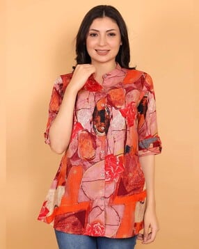 Women Printed V-Neck Kurti