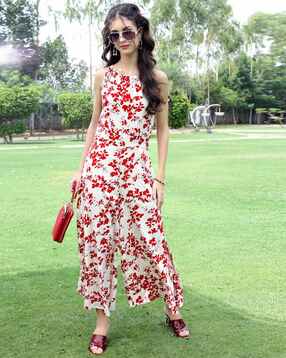 sera Women Floral Print Round-Neck Jumpsuit-picture-32