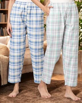 kryptic Women Pack of 2 Checked Straight Fit Pyjamas-picture-42