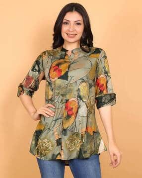 Women Printed V-Neck Kurti