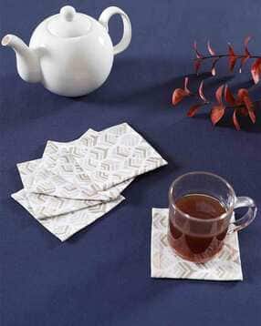 ratancart  Cotton Leaf Printed  Coaster Set Of 6-picture-3