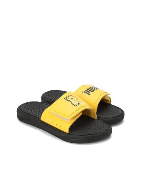 Buy PUMA Black-Pelé Yellow-PUMA White Flip Flops Slipper for