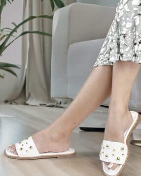 Women Embellished Slip-On Flat Sandals -image-36
