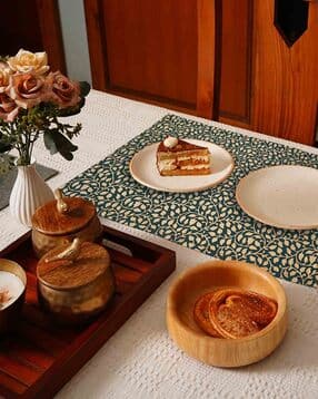 ratancart Set of 6 Leaf Print Placemats-picture-4