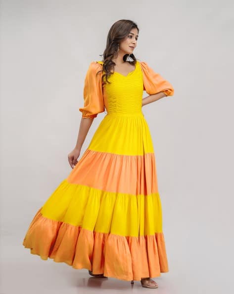 Buy Yellow Dresses & Gowns for Women by FTDIVA Online | Ajio.com Buy Yellow Dresses & Gowns for Women by FTDIVA Online | Ajio.com