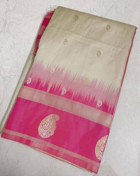 SVARAA Women Banarasi Silk Saree with Contrast Border