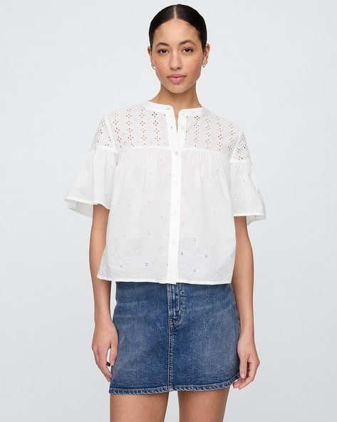 Buy GAP Women Schiffli Embroidered Re Online | Ajio.com