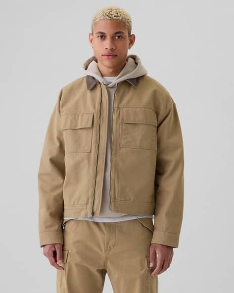 Buy GAP Zip-Front Utility Jacket with Online | Ajio.com