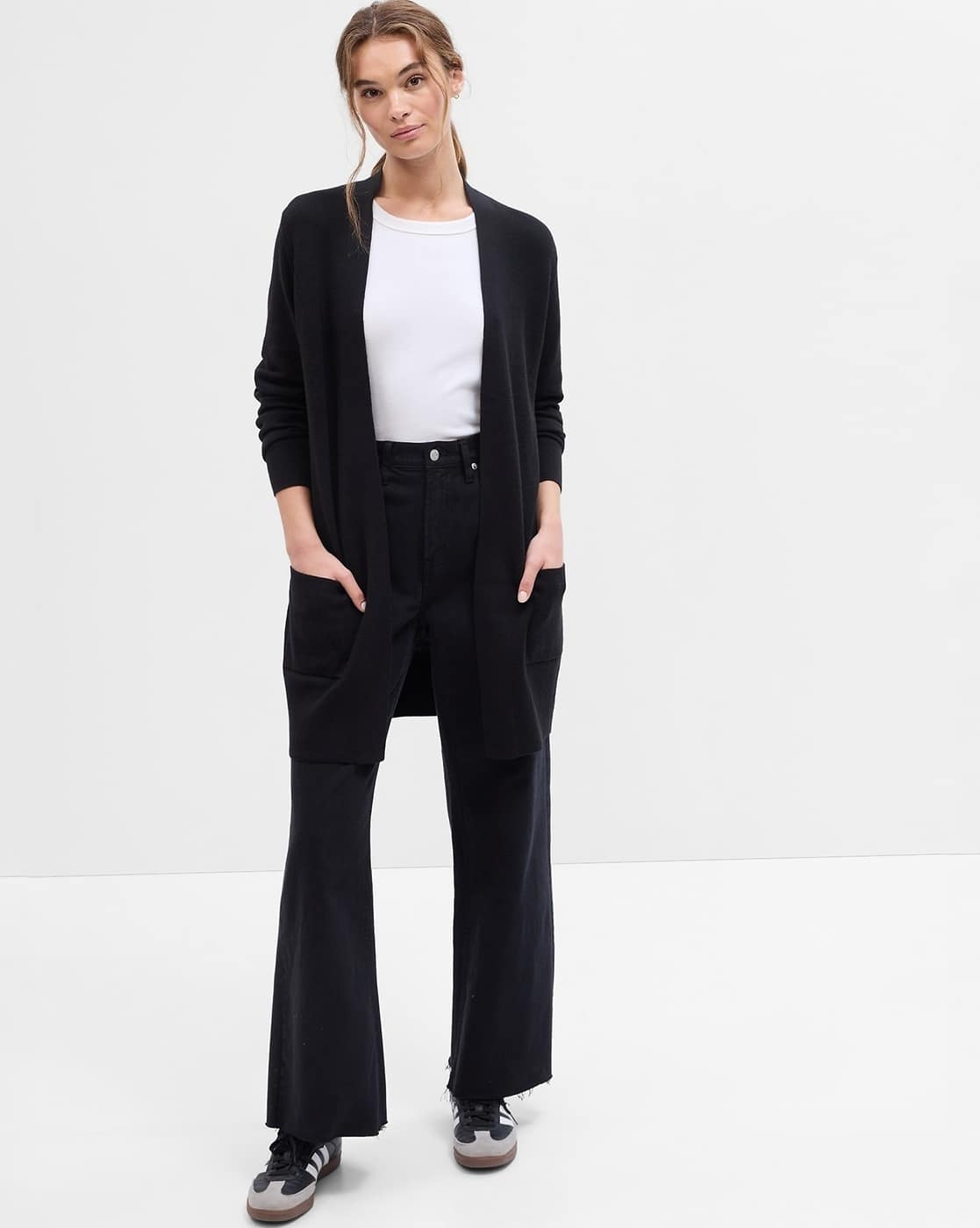 Women Front-Open Longline Cardigan