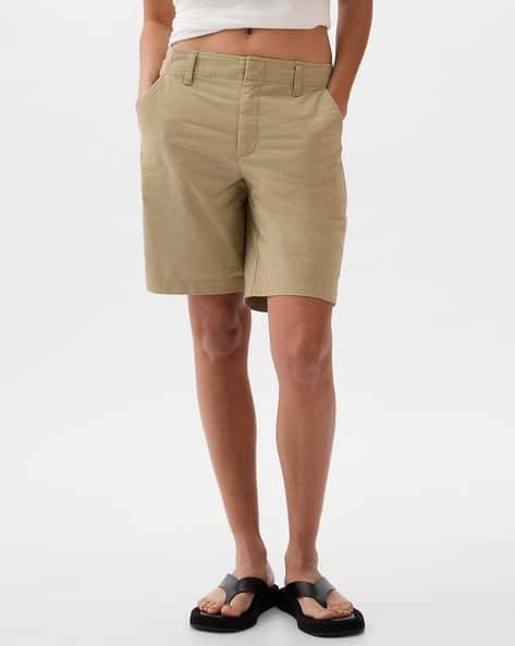 Women Flat-Front Bermuda Shorts with Pockets