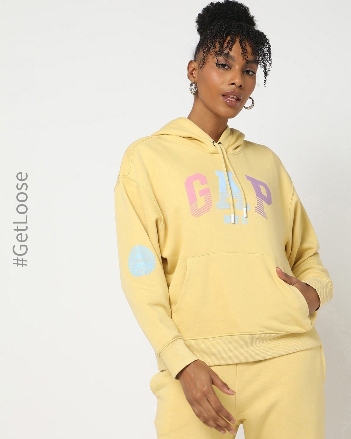 Women Logo Print Relaxed Fit Hoodie