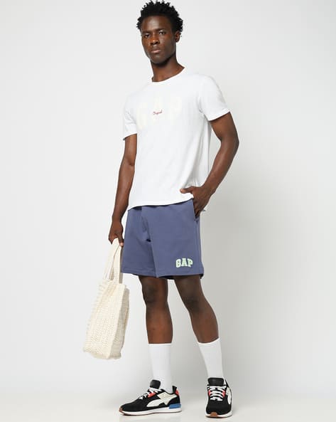 Men Heritage Logo Print Relaxed Fit Knit Shorts