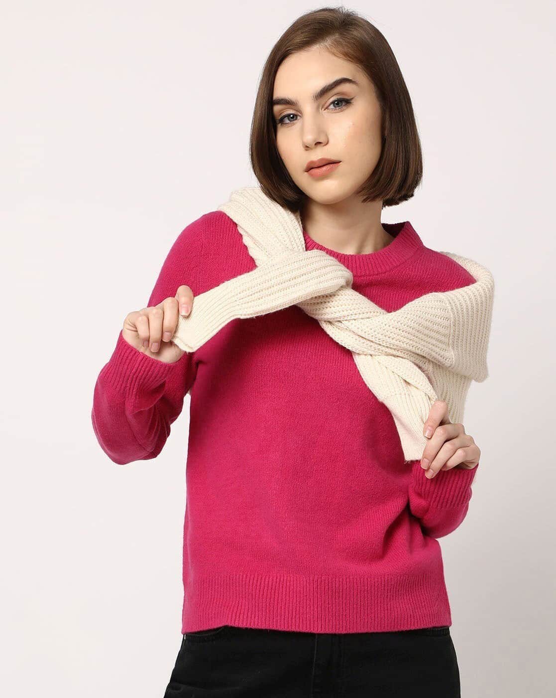 Women Ribbed Relaxed Fit Sweater