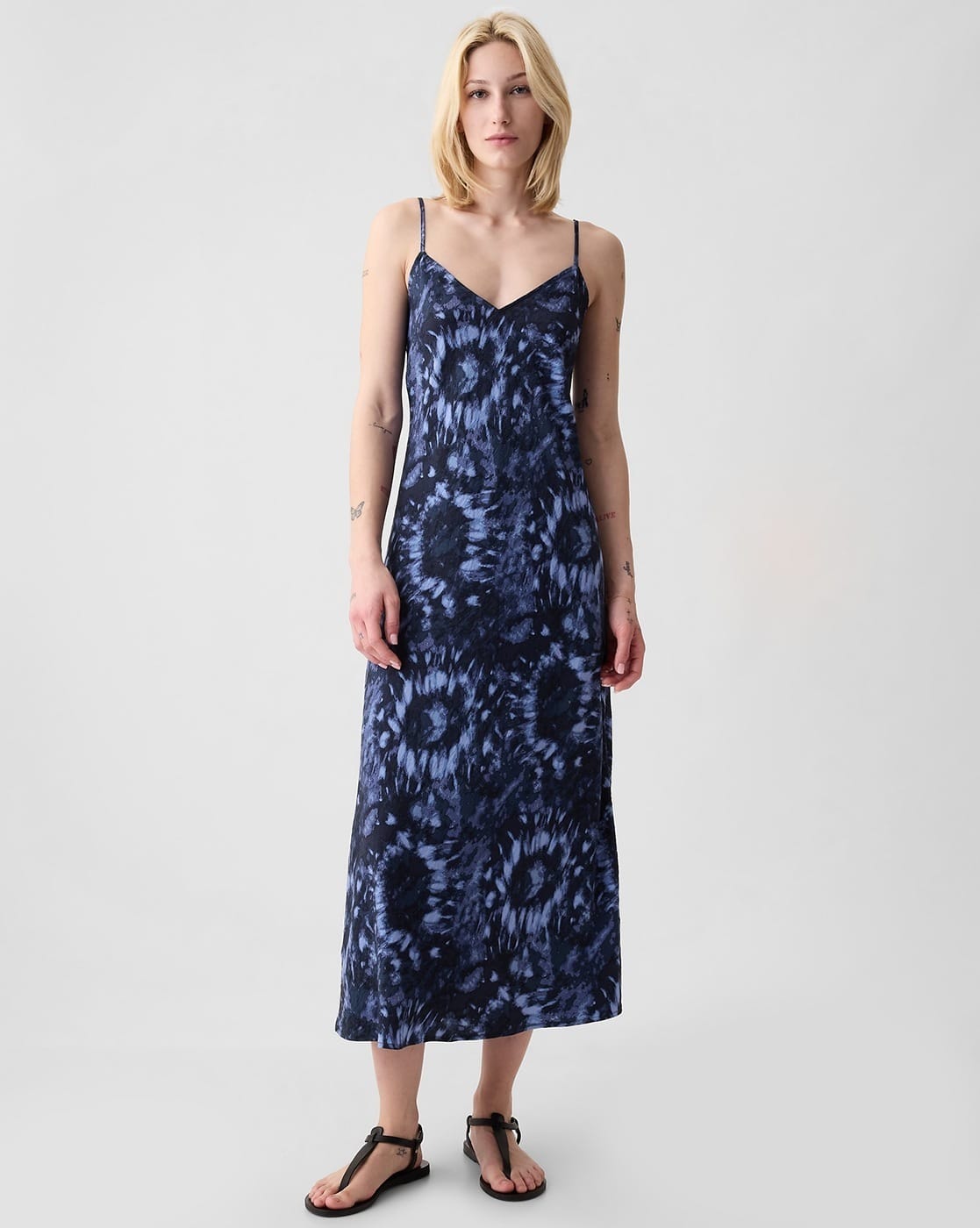 Printed Longline Strappy Dress