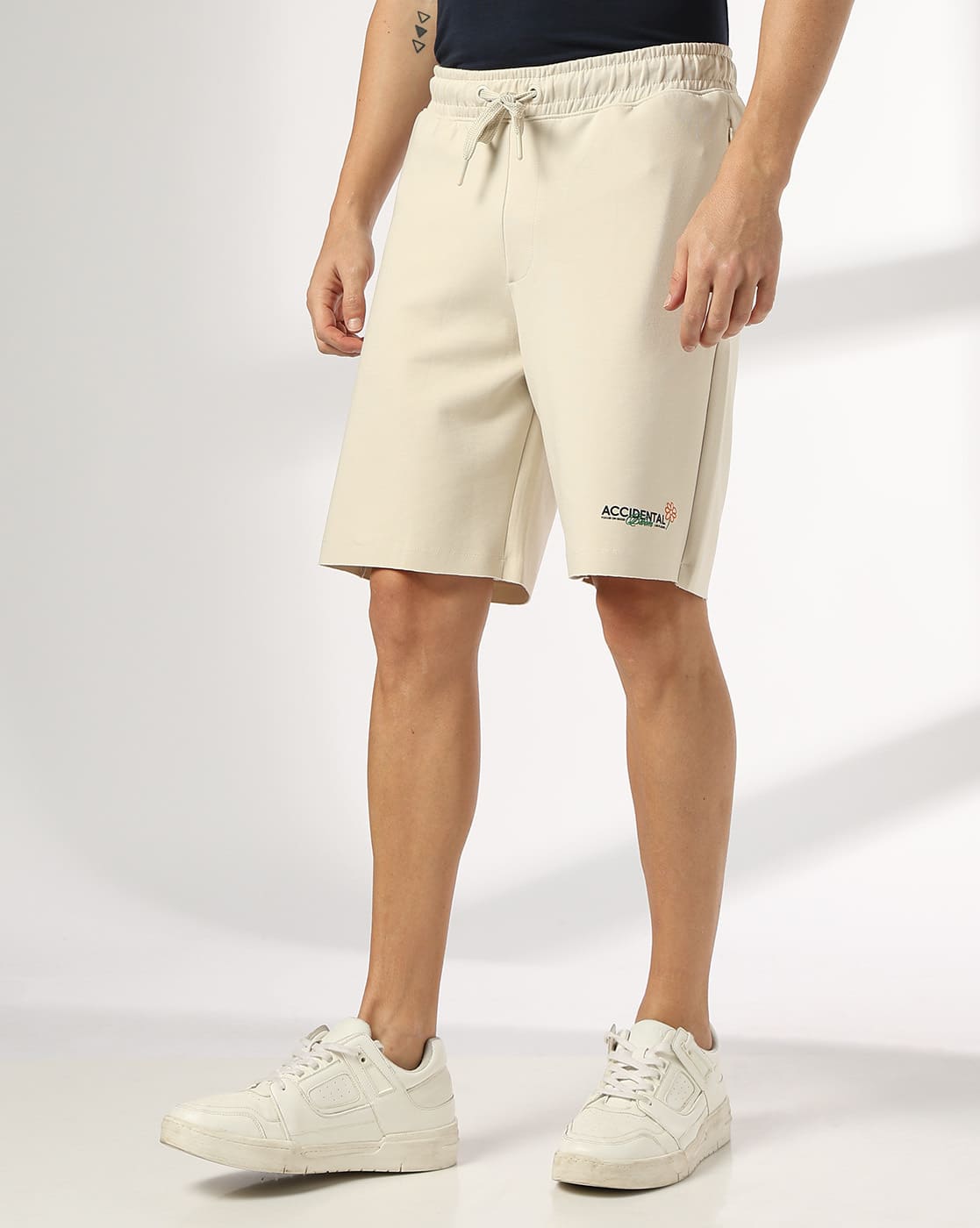 W Face Zip Shorts (lime cream) Lサイズ Teamspirit Men Regular Fit