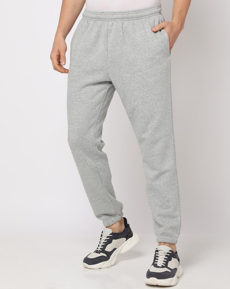 Men Cheneille Logo Applique Slim Fit Joggers