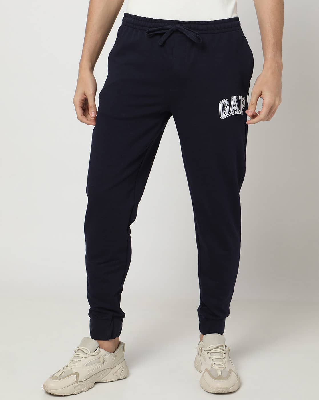 Buy Navy Blue Track Pants for Men by GAP Online - Main Image