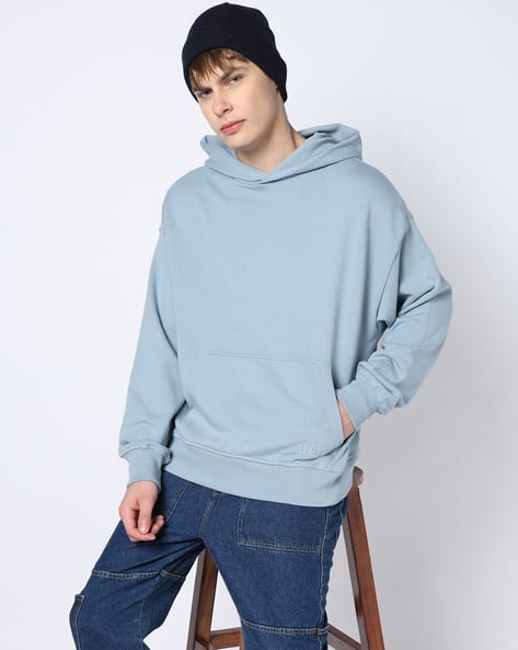 Light Blue Gap Hoodie Men's Men Heavyweight Fleece Hooded
