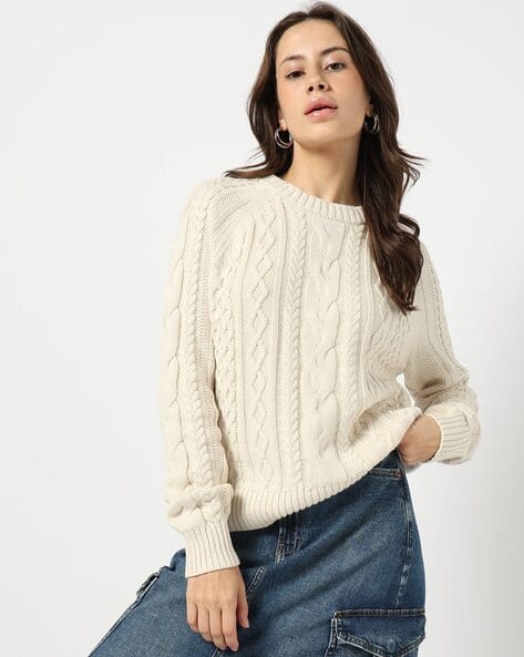cream cable knit sweater