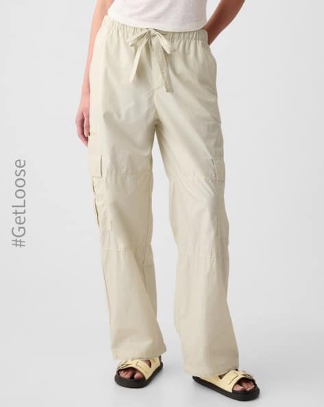 Women Relaxed Fit Parachute Cargo Pants